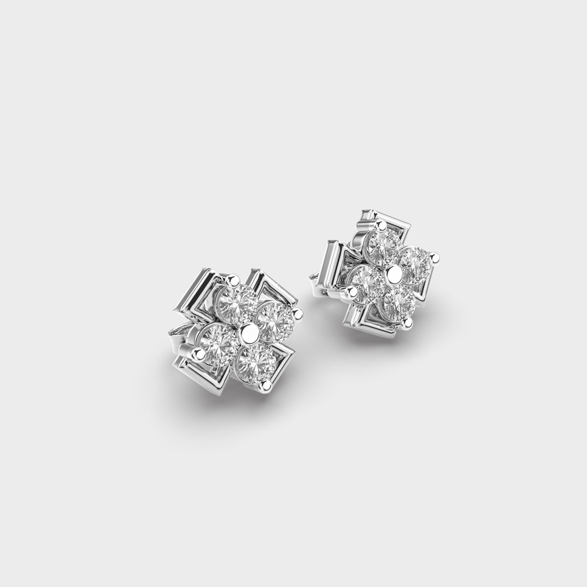 Swastika Diamond Encrusted Earstuds