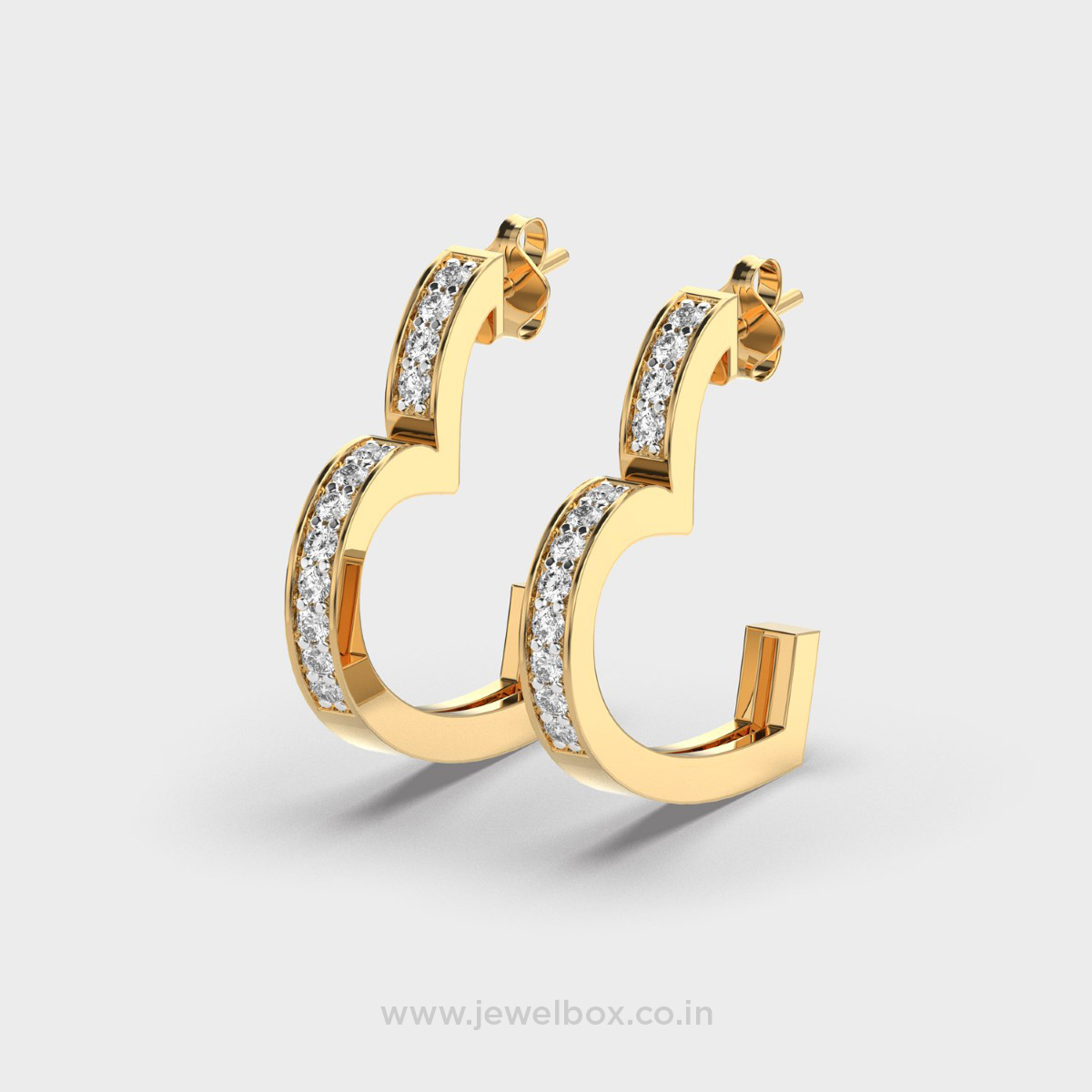 Flower And Stalk Diamond Earrings