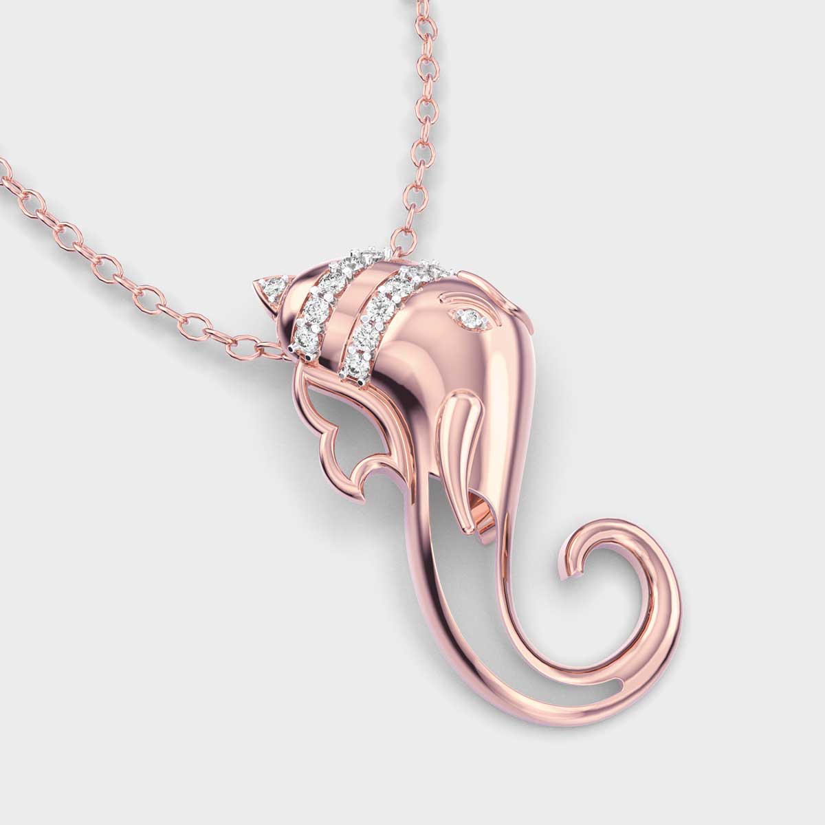 Glorious Ganesha Diamond Pendant (Without Chain)