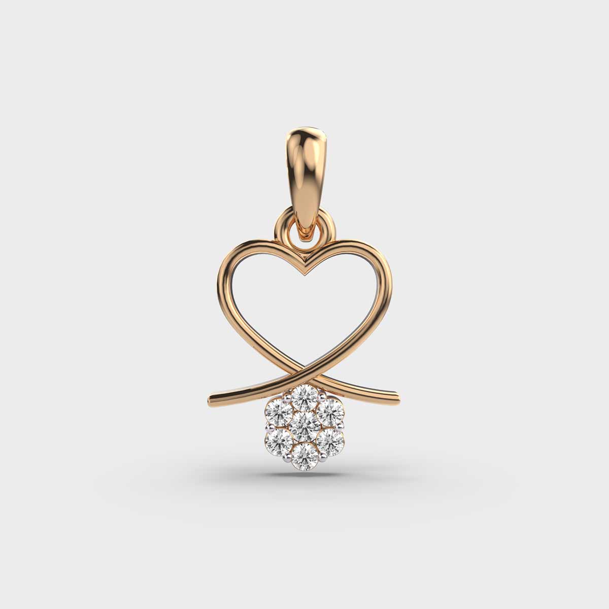 Flower From The Heart Diamond Pendant (Without Chain)
