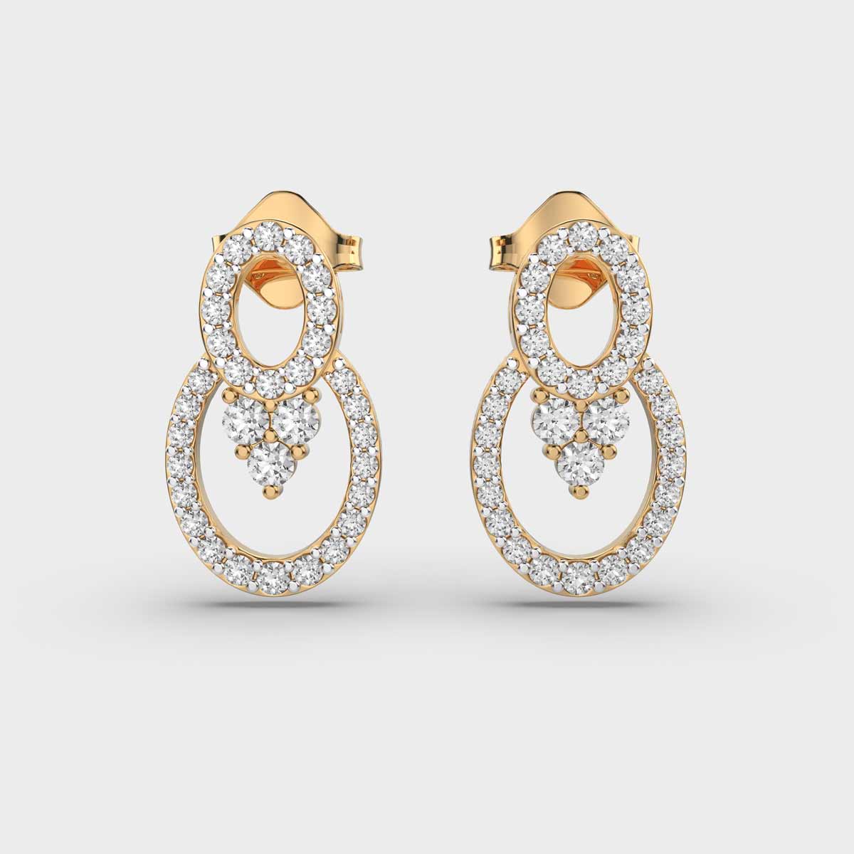 Enchanting Ovals Clustered Diamond Earrings