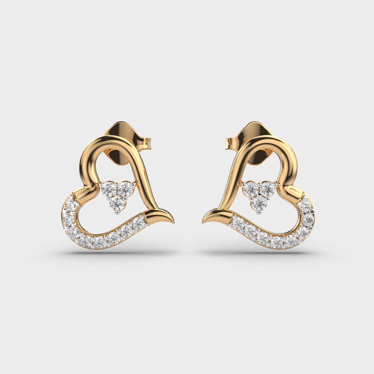 Tilting Hearts Diamond Earrings
