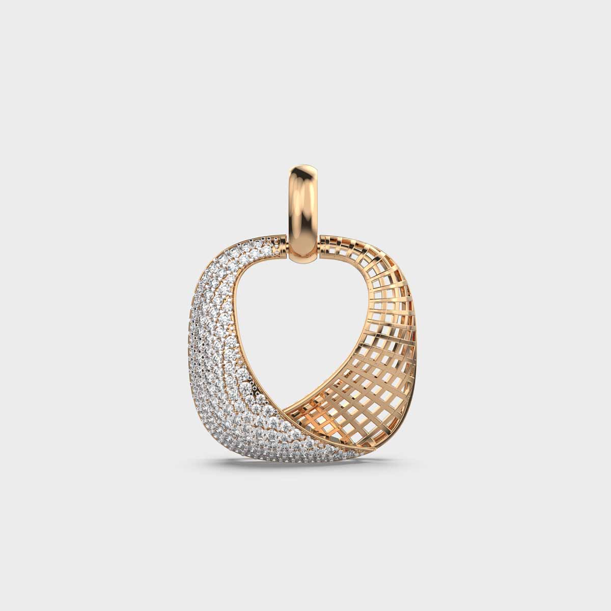 Swirling Mesh Diamond Pendant (Without Chain)