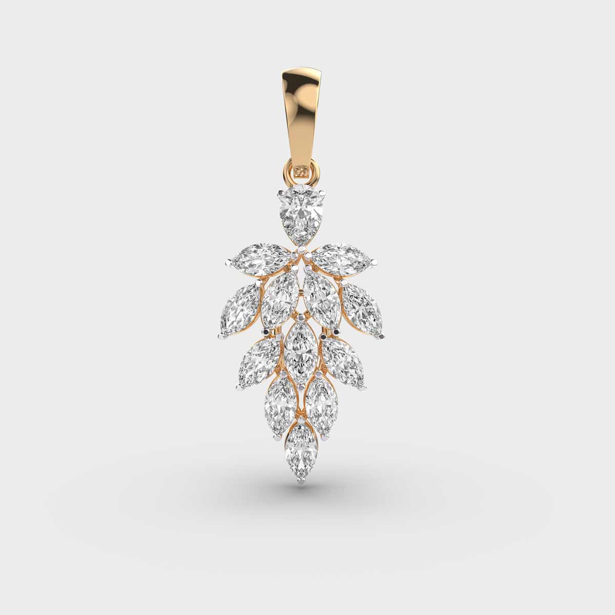 Autumn Leaves Diamond Pendant (Without Chain)
