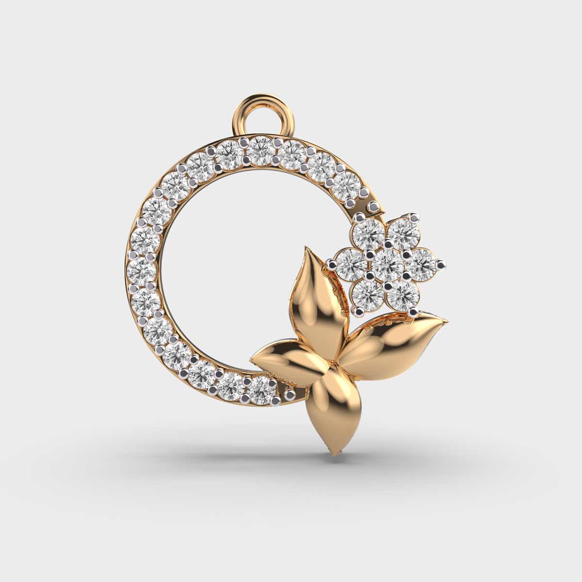 Blossomtrail Butterfly Diamond Pendant (Without Chain)