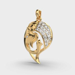 Ganesha Paisley Diamond Pendant