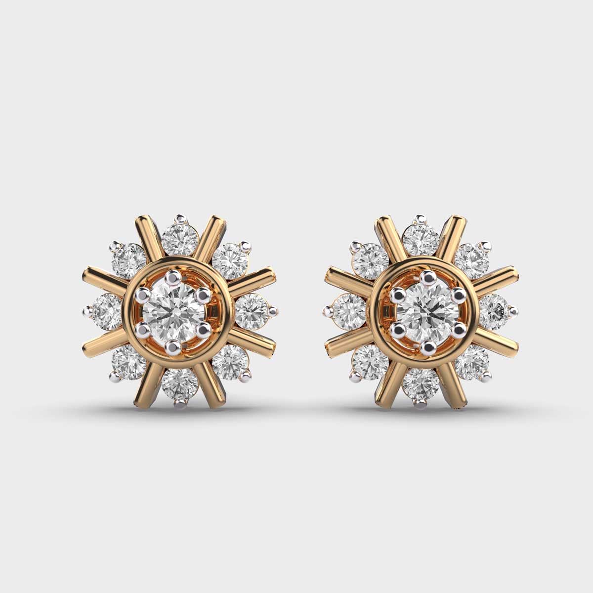 Ferris Wheel Diamond Stud Earrings