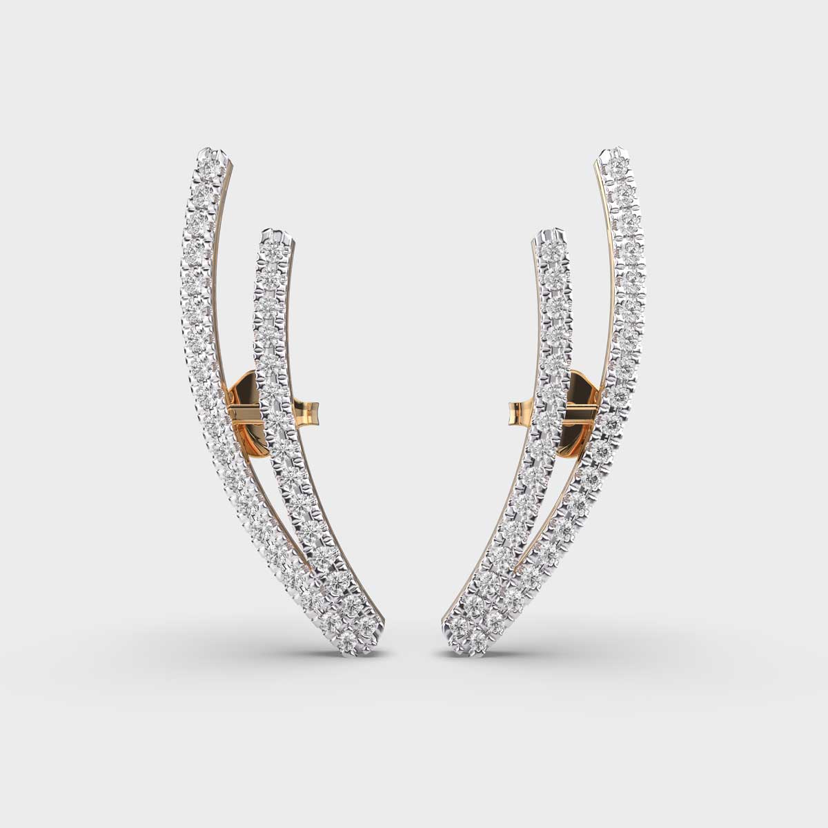 Enchanting Arc Diamond Ear Cuffs for Piercings