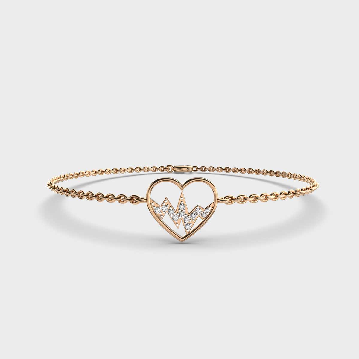 Heartbeat Diamond Encrusted Bracelet