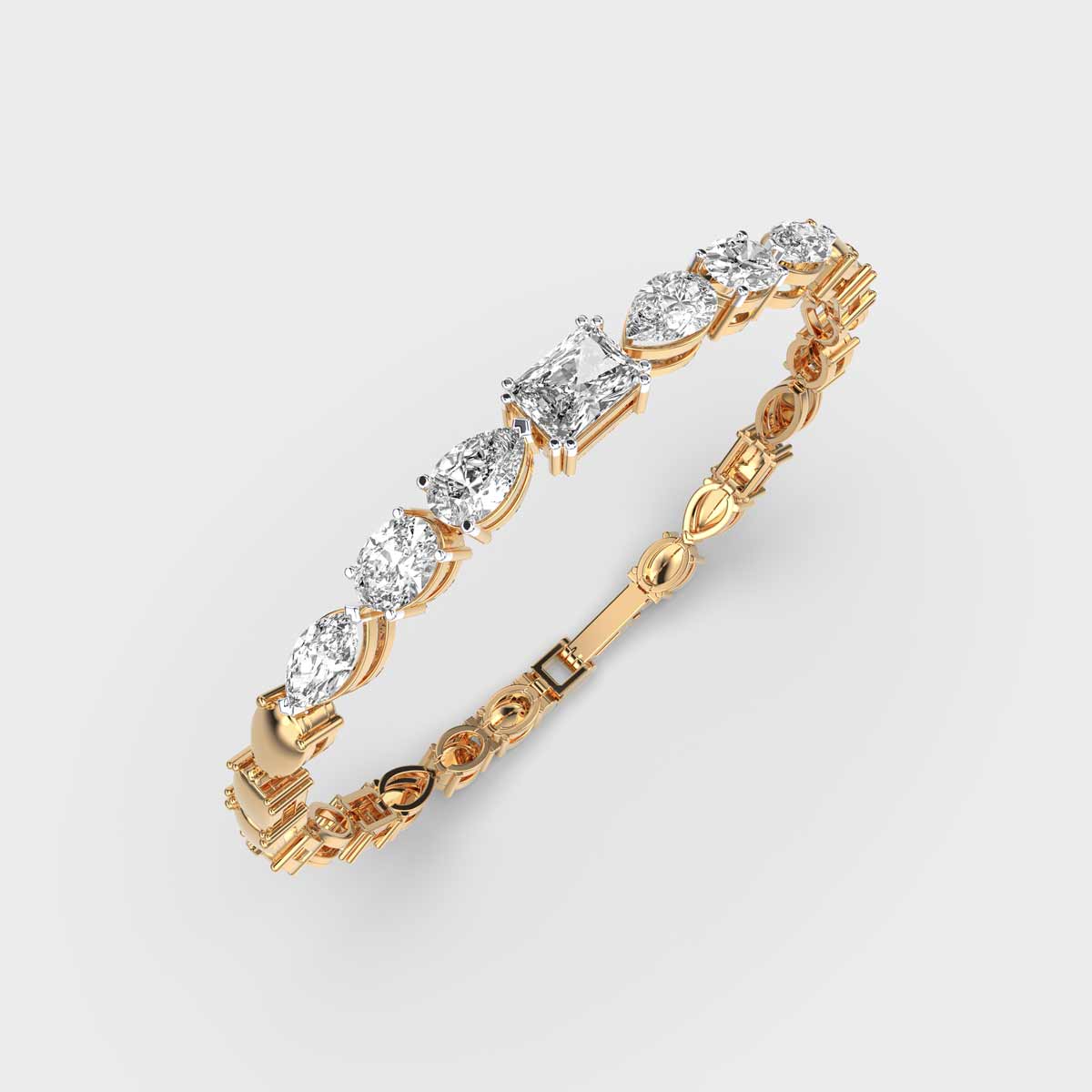 Multishape Half Tennis Diamond Bracelet