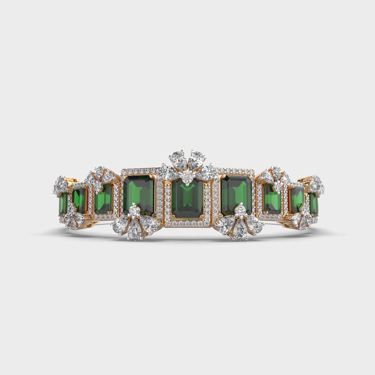 Green Wrap Tendril Diamond Bracelet
