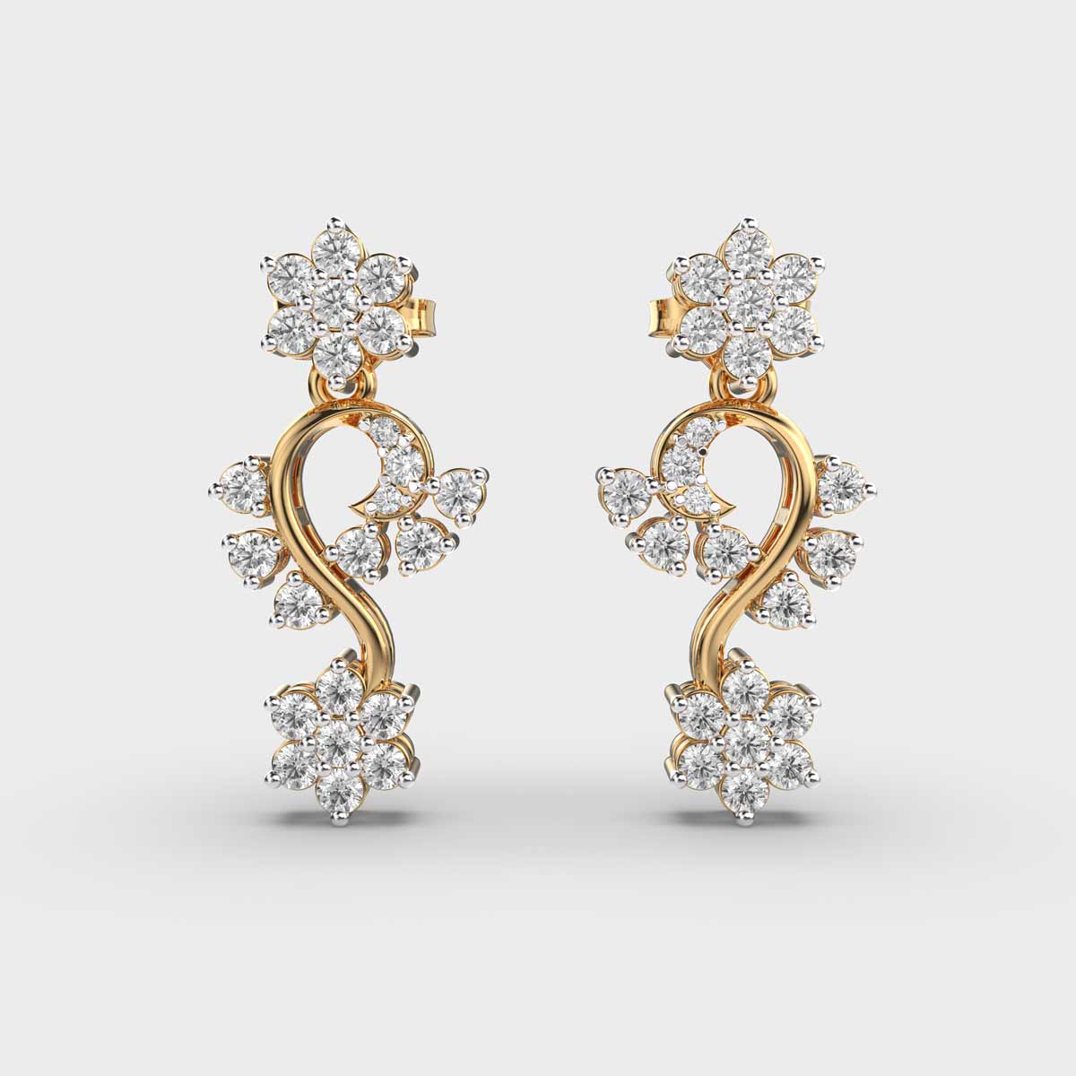 Intricate Flora Diamond Danglers
