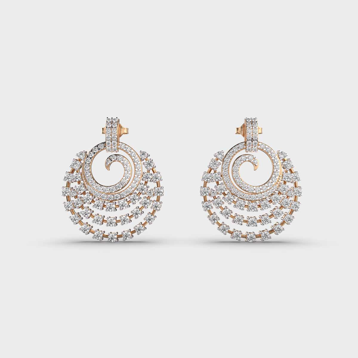 Scintillating Circle Diamond Danglers