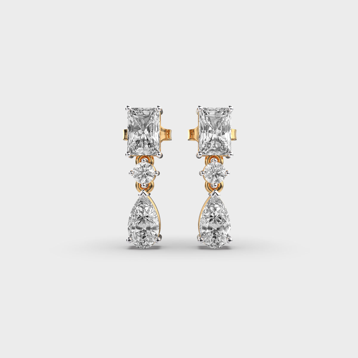 Minimal Wonder Pear Diamond Drop Earrings