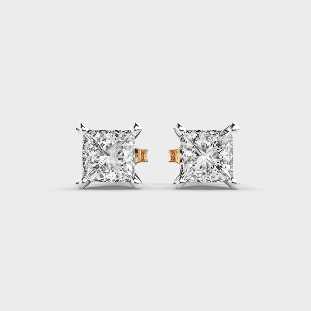 Classic Princess Principessa Diamond Solitaire Studs