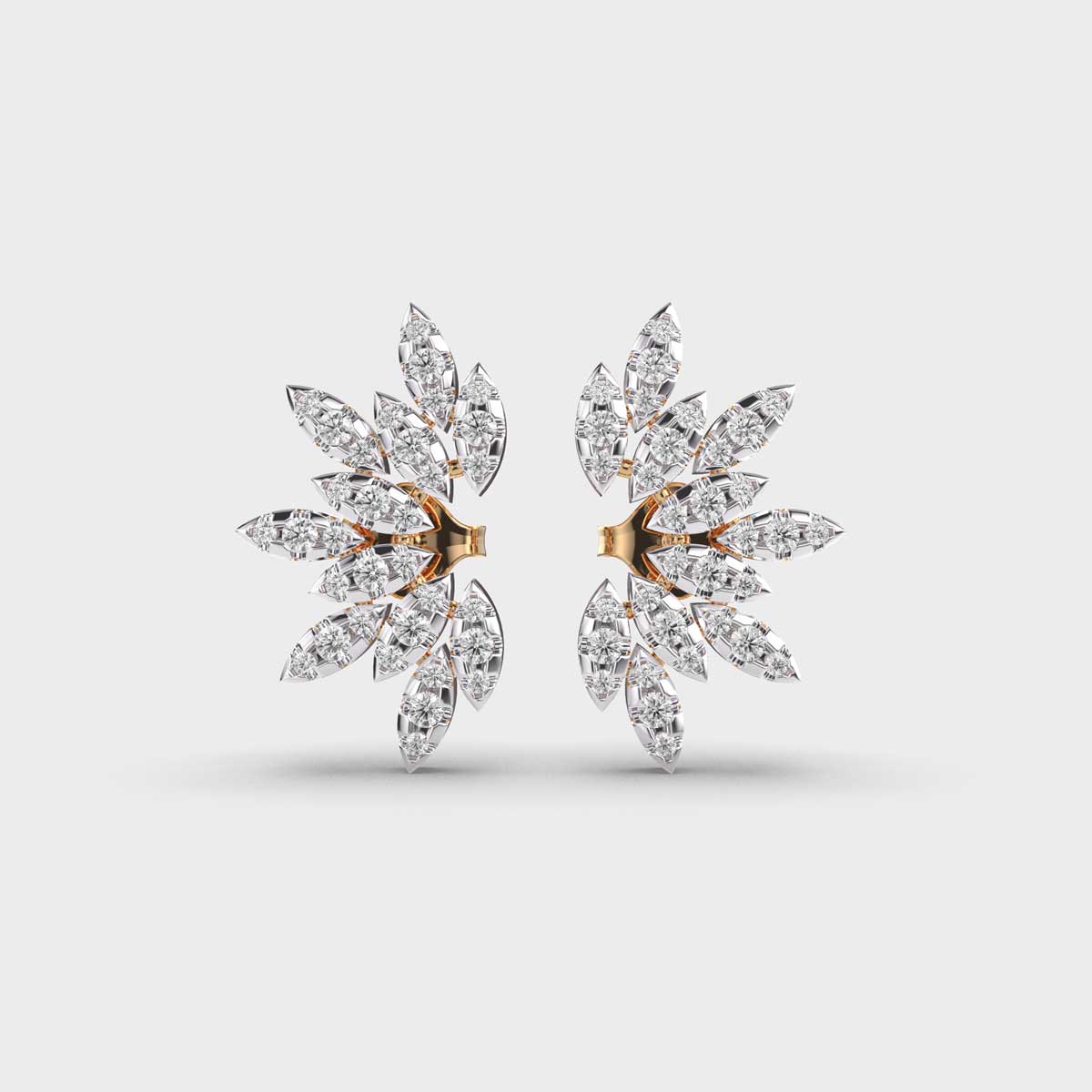 Rising Sun Ear Piercing Diamond Studs