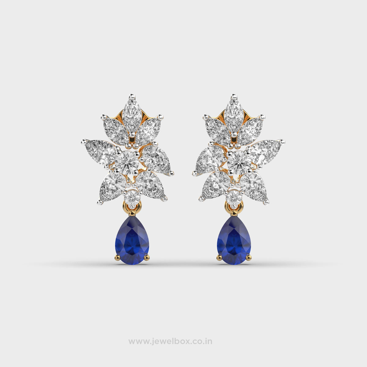 Heavenly Blue Diamond Drop Earrings
