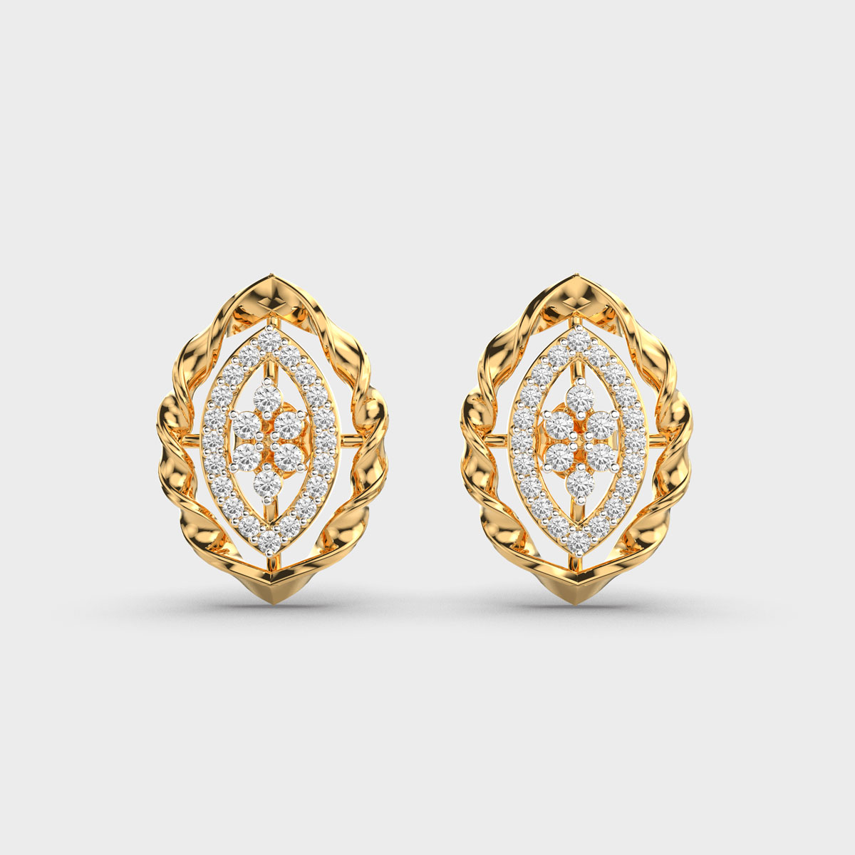 Spiralling Beauty Diamond Ear Studs