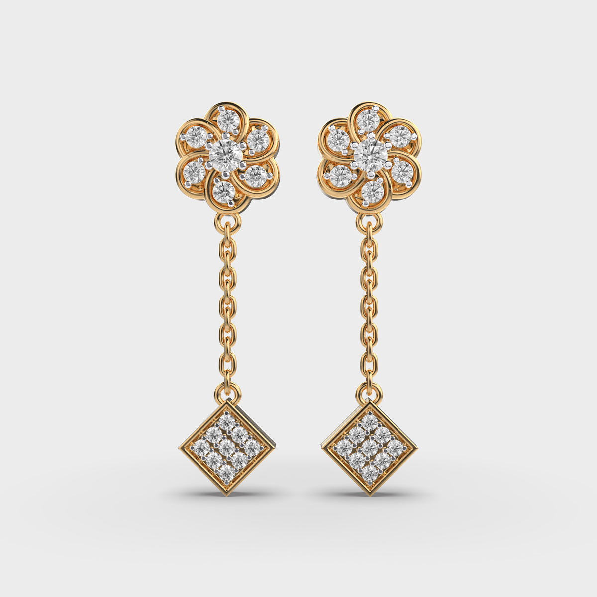 Serenade Swing Flower Diamond Earrings
