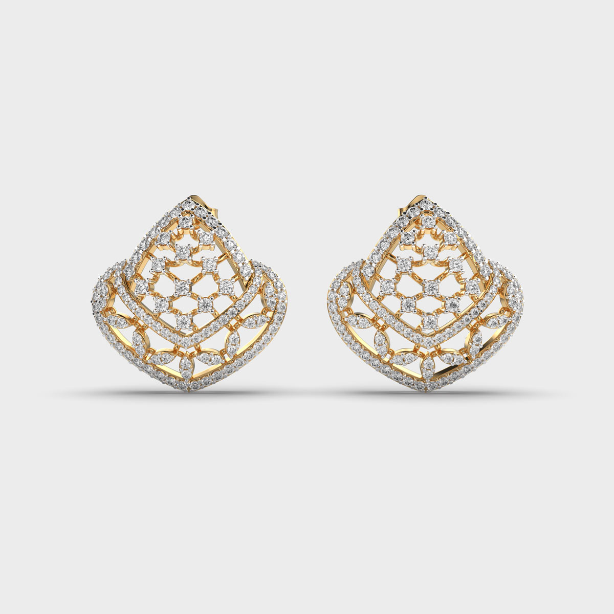 Regal Brilliance Filigree Diamond Earrings
