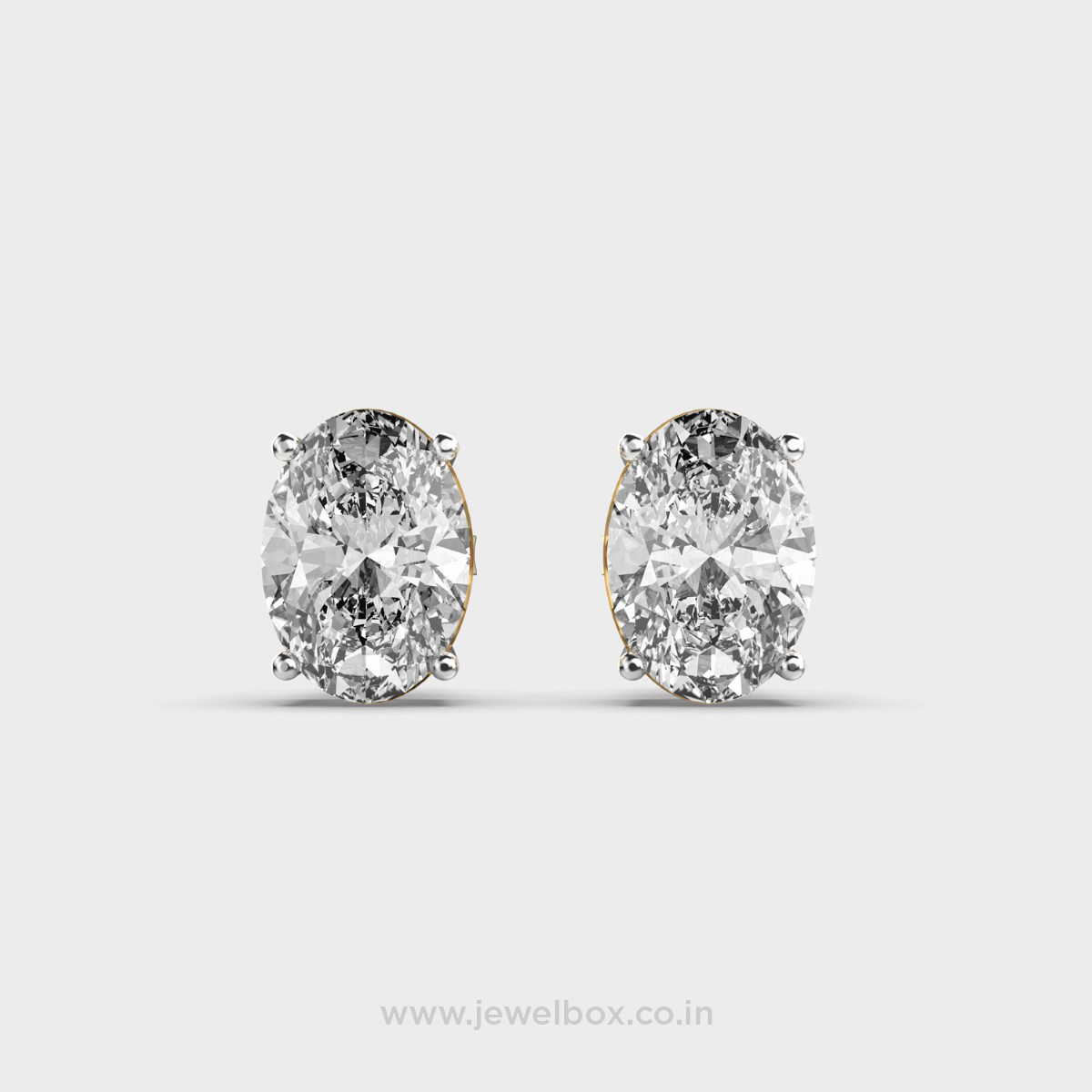 Refined Oval Solitaire Diamond Studs