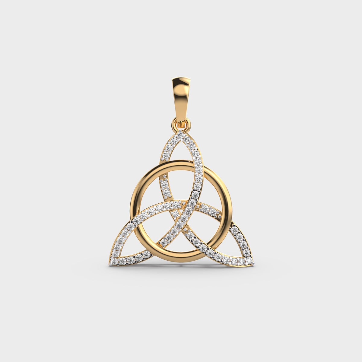 Celtic Trinity Knot Diamond Pendant (Without Chain)