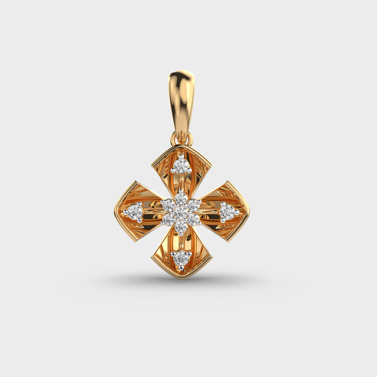 Georgian Cross Diamond Pendant (Without Chain)