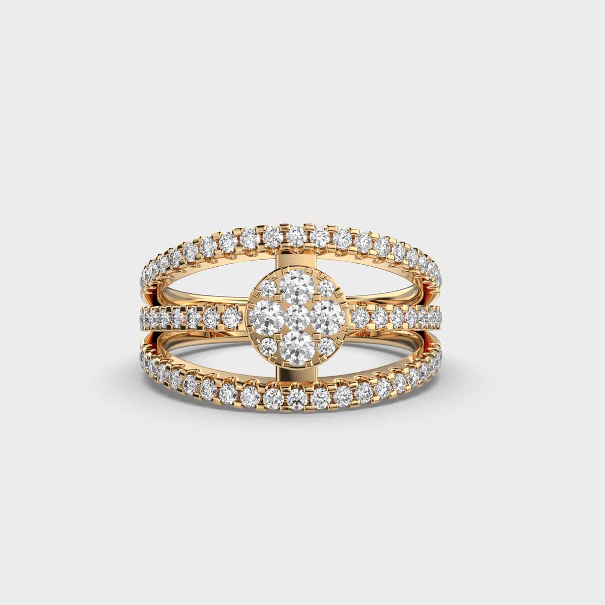 Glittering Circle Diamond Encrusted Ring
