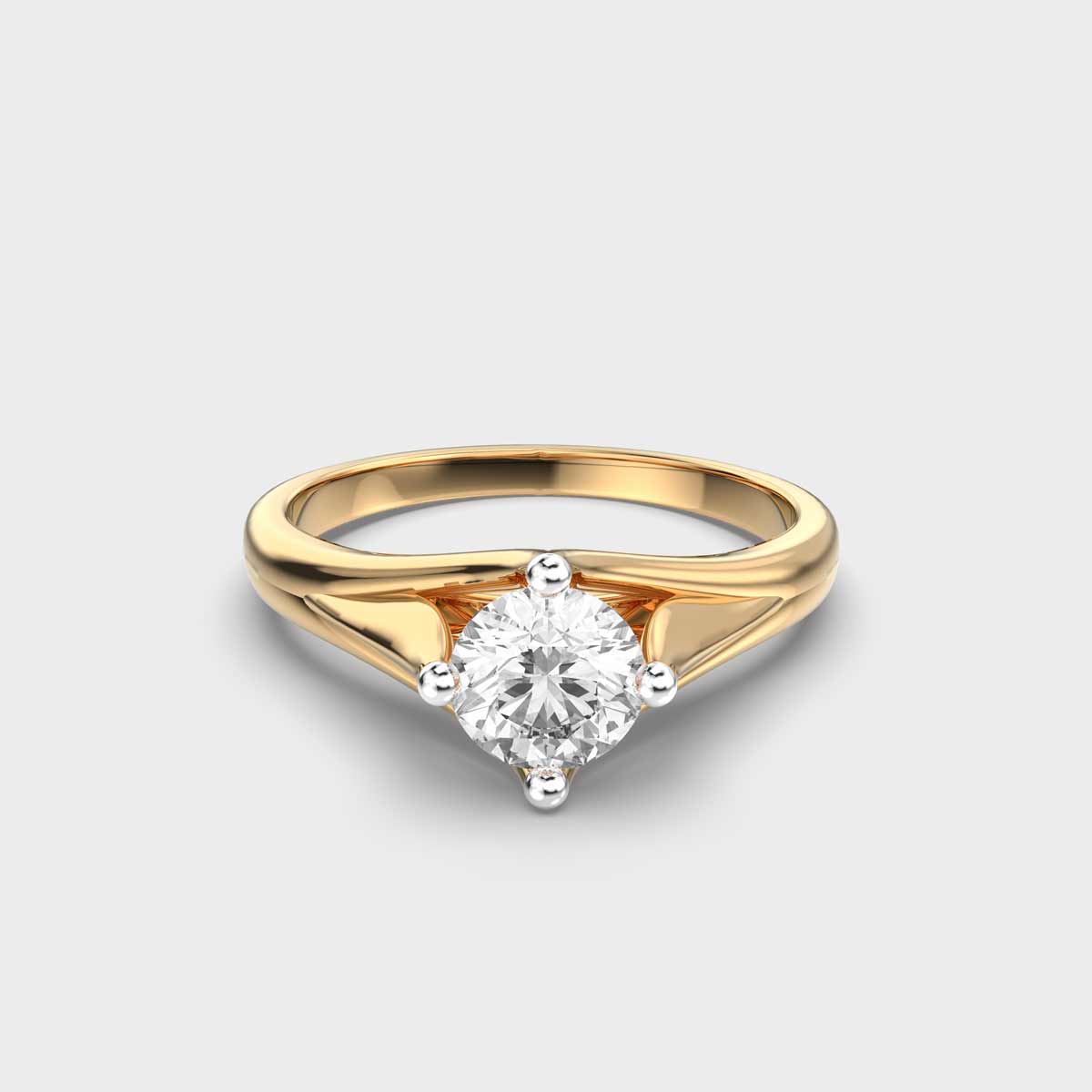 Split Band Solitaire Diamond Ring