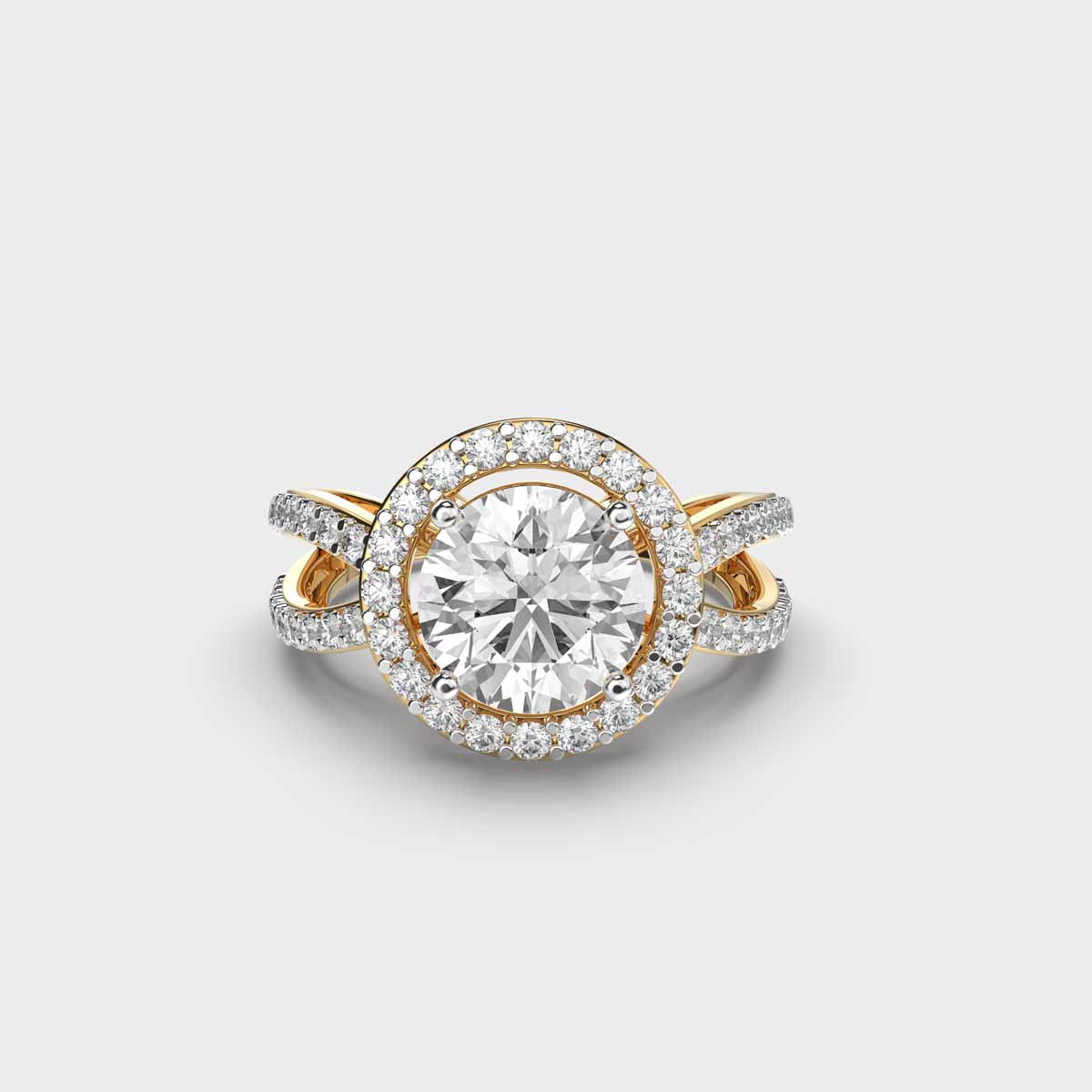 Classic Glowing Halo Diamond Ring
