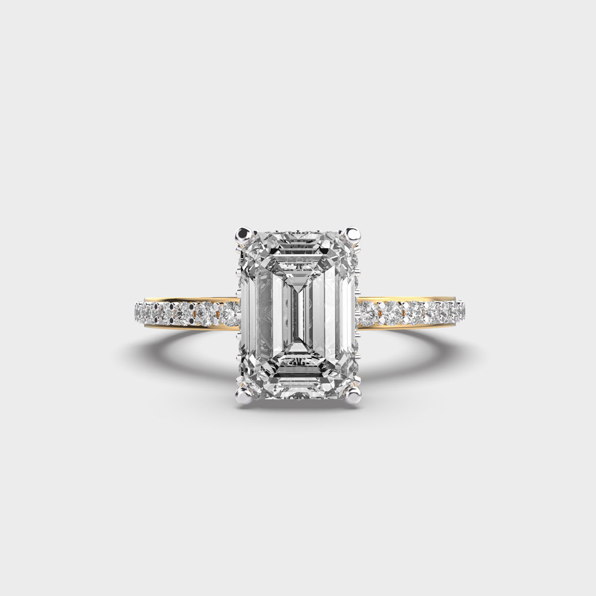 Sospiri Emerald Cut With Diamond Band