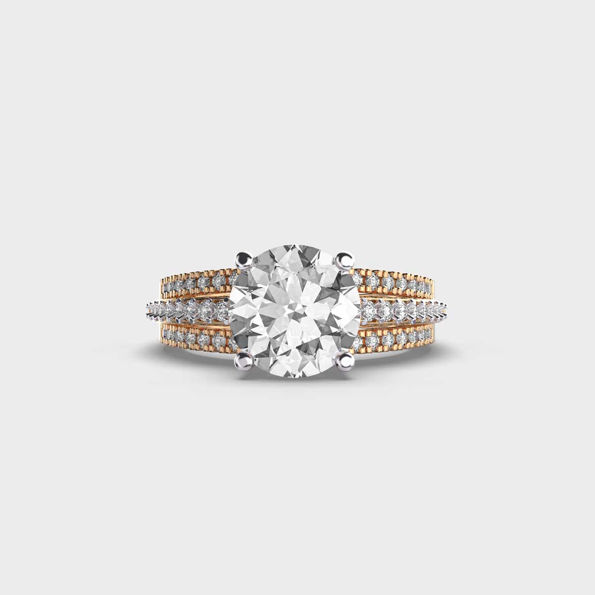 Triluna Diamond Solitaire with Embellished Band