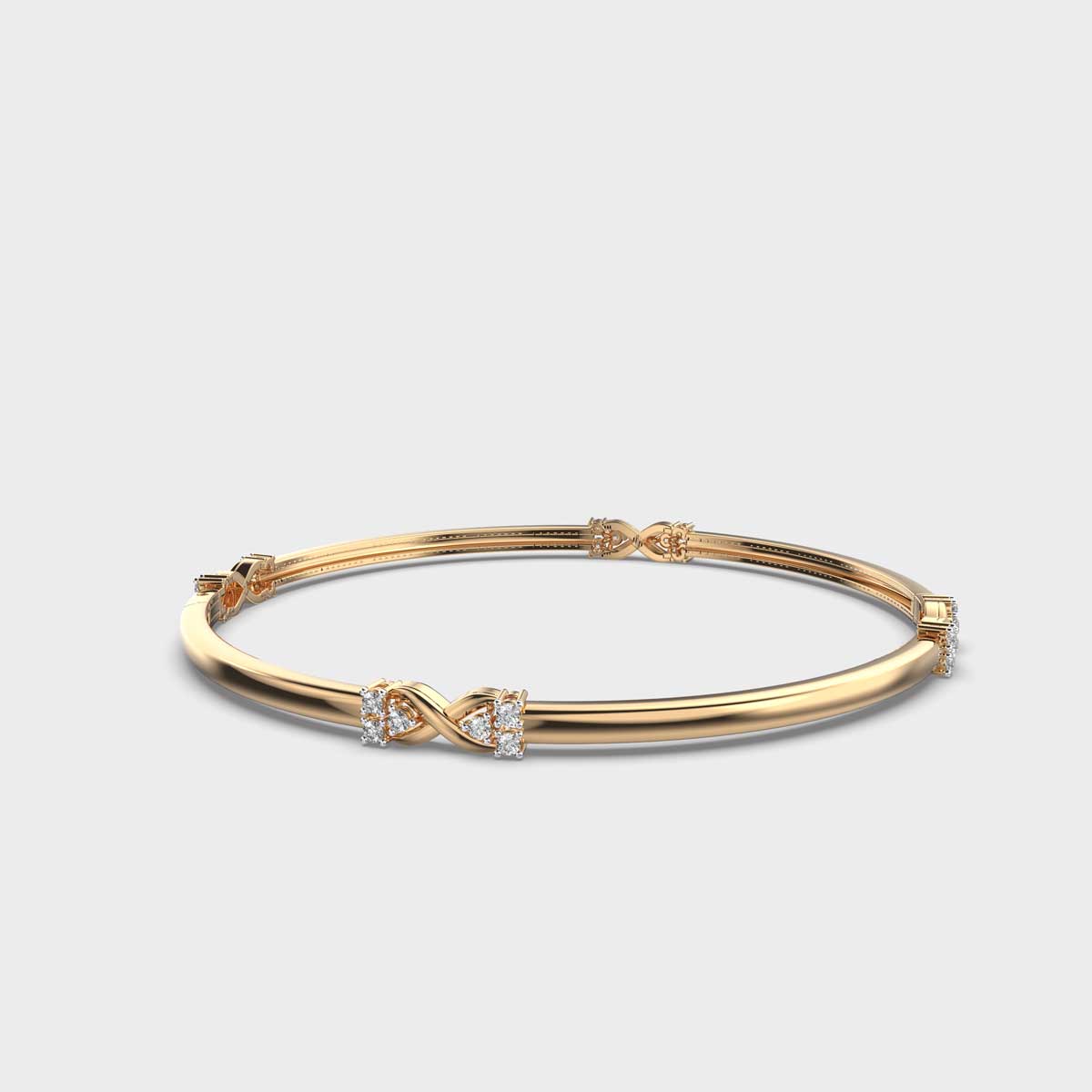 Love and Light Round Diamond Bangle