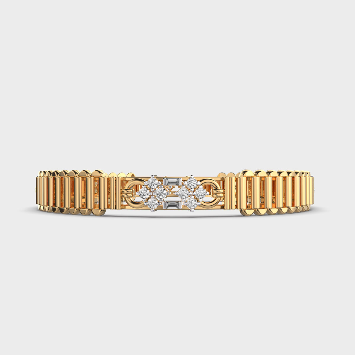 Fluted Canopy Duo Diamond Bangle