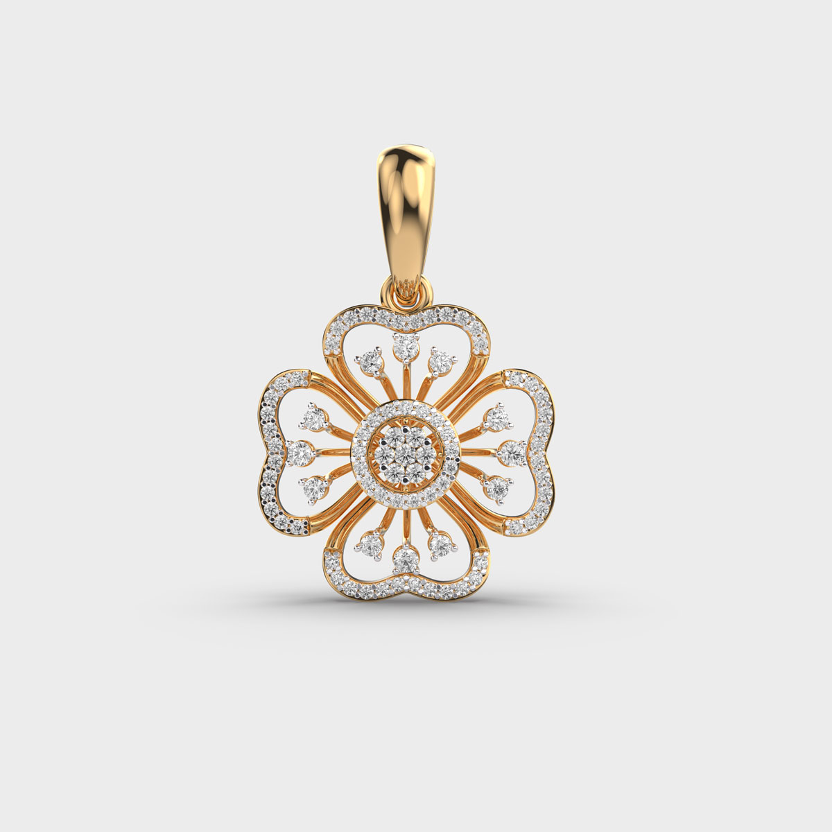 Irish Clover Diamond Pendant (Without Chain)
