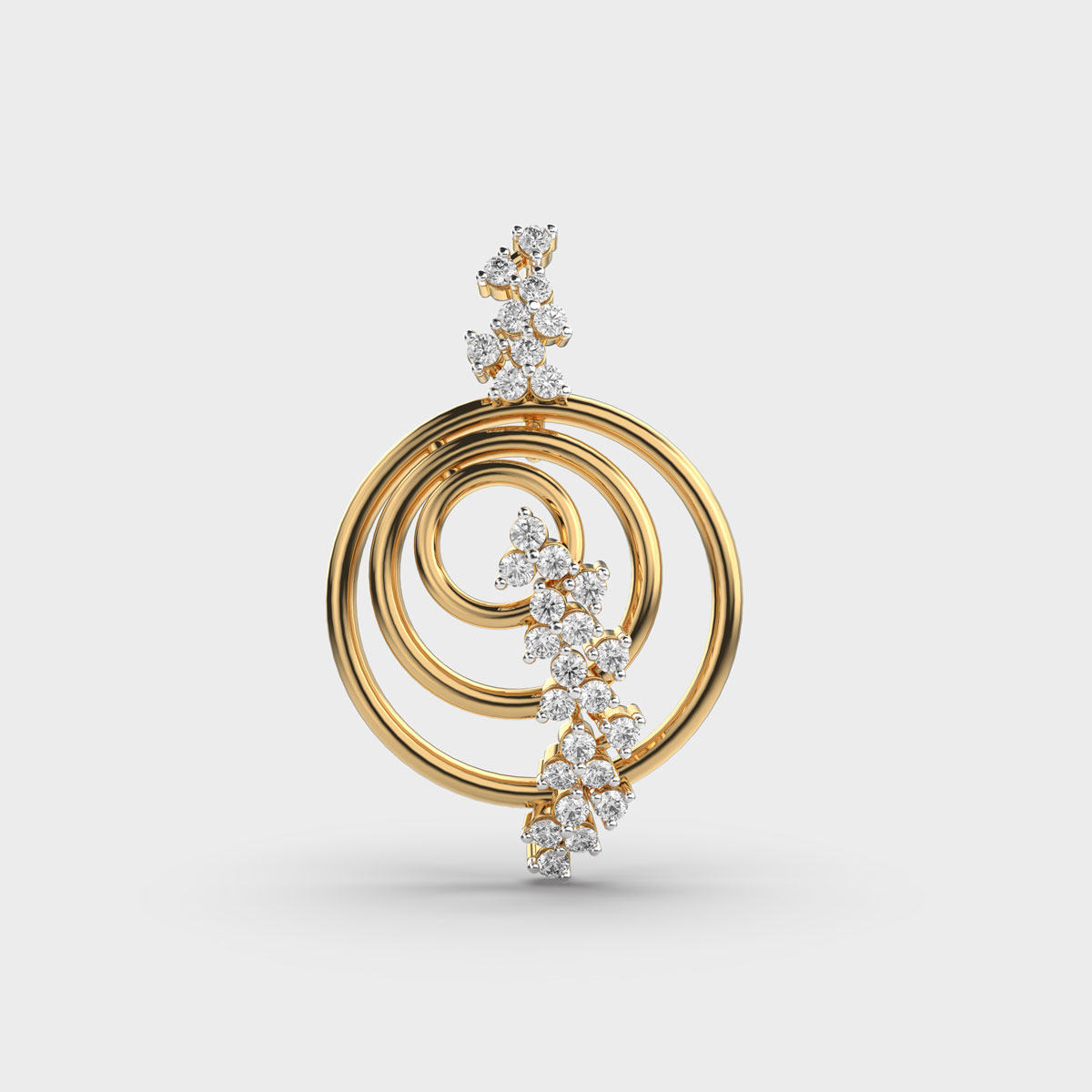Floral Spiral Diamond Pendant (Without Chain)