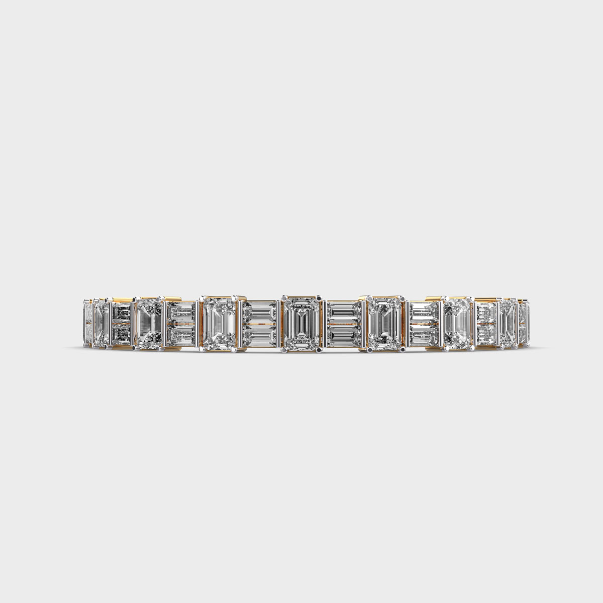 Winsome Band Bracelet with Clustered Diamonds