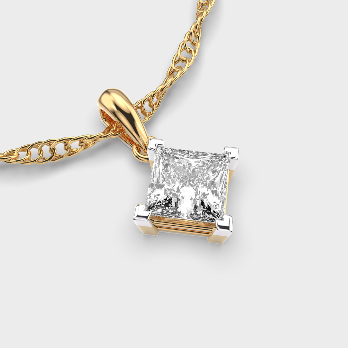 Classic Princess Panthère Solitaire Diamond Pendant (Without Chain)