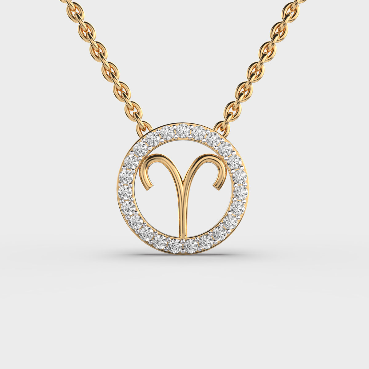 Zodiac Aries Diamond Pendant (With Chain)