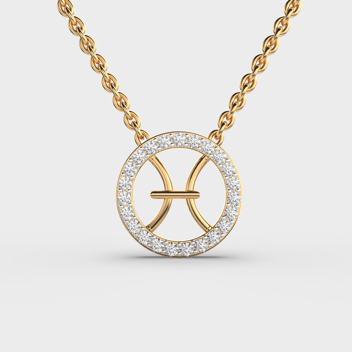 Pisces Zodiac Diamond Pendant (With Chain)