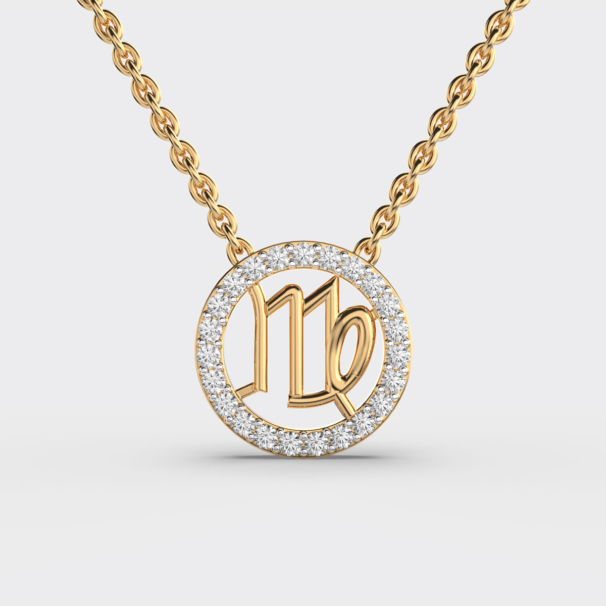 Virgo Zodiac Diamond Pendant (With Chain)