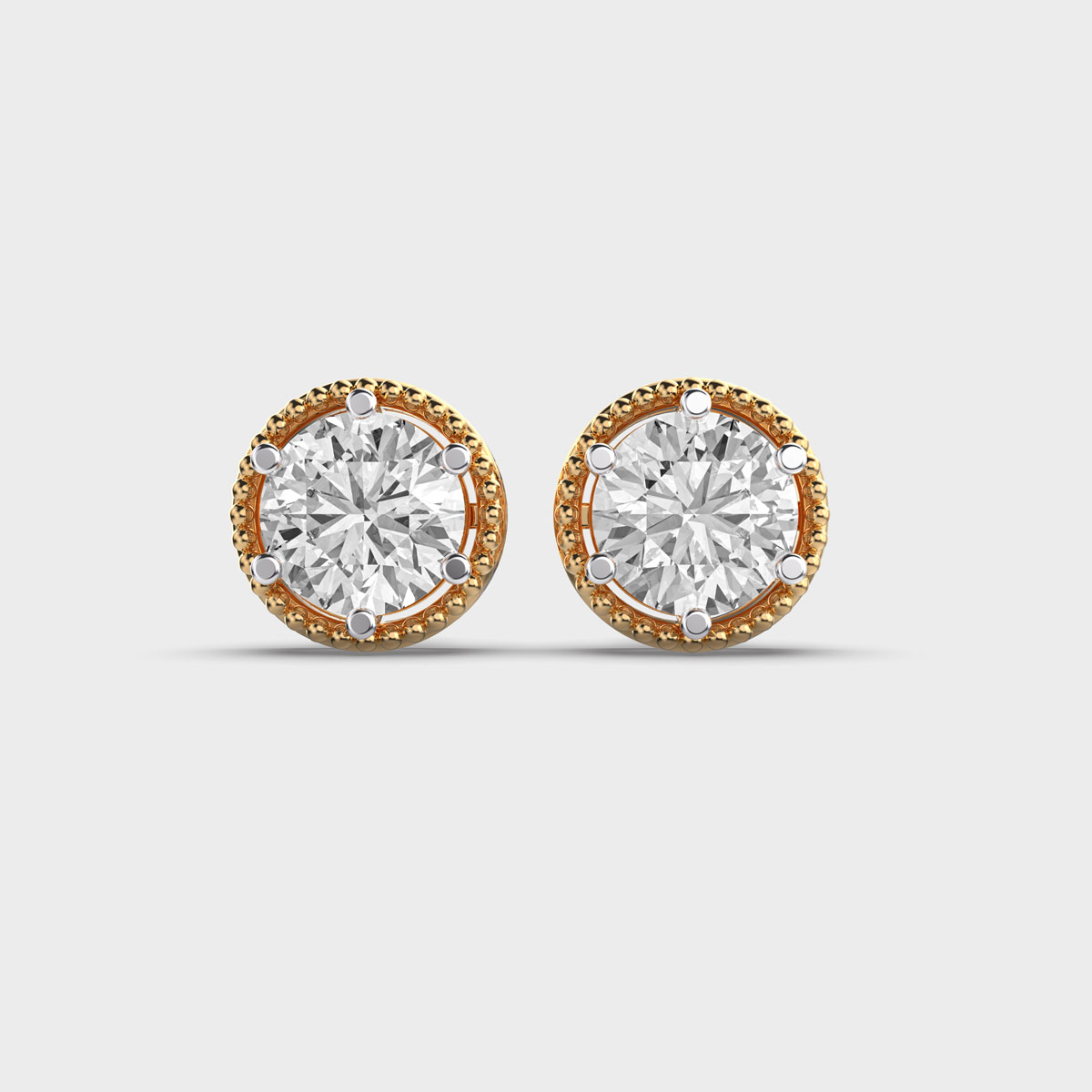 Orbed October Diamond Ear Studs