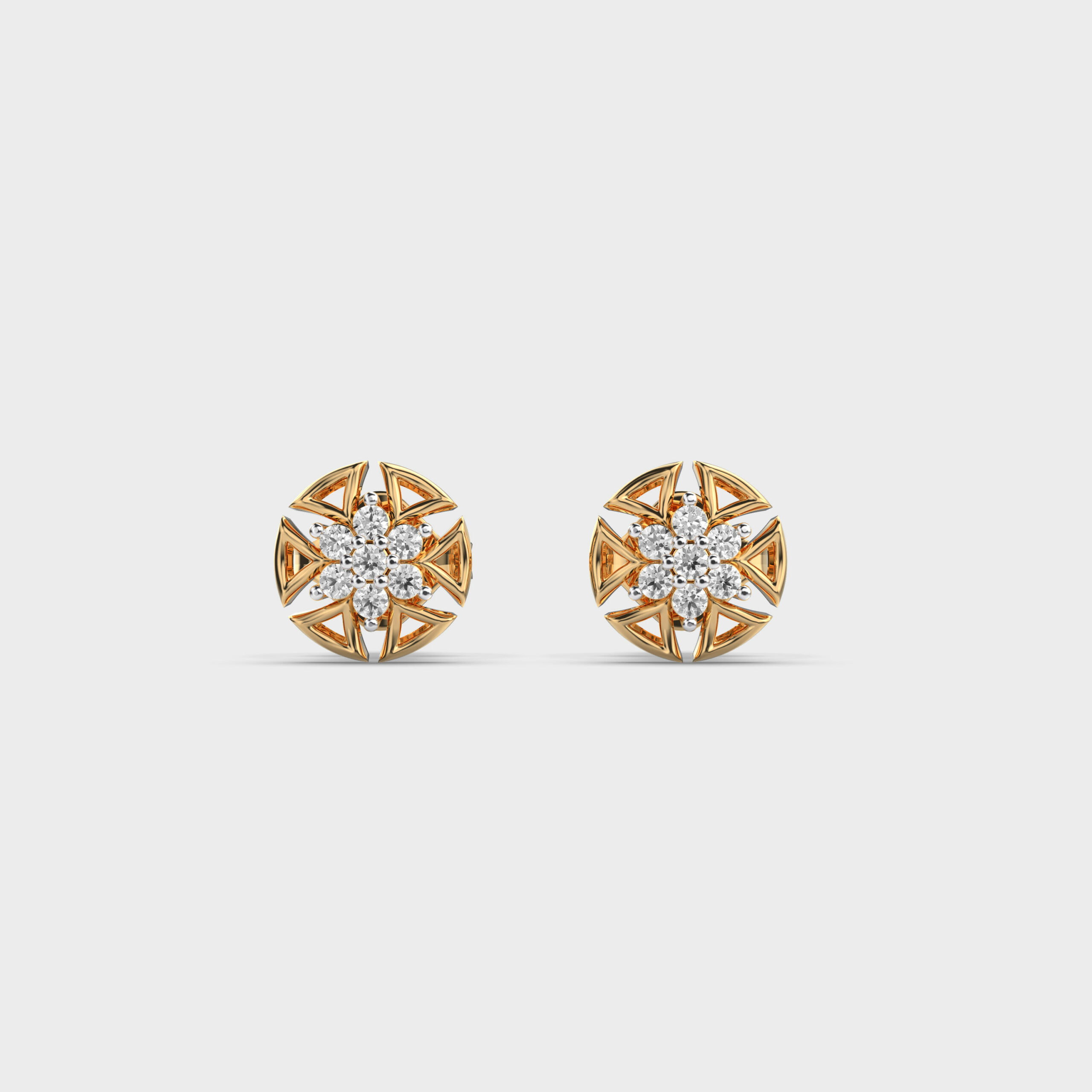 Stellar Gleam Wheel Diamond Studs