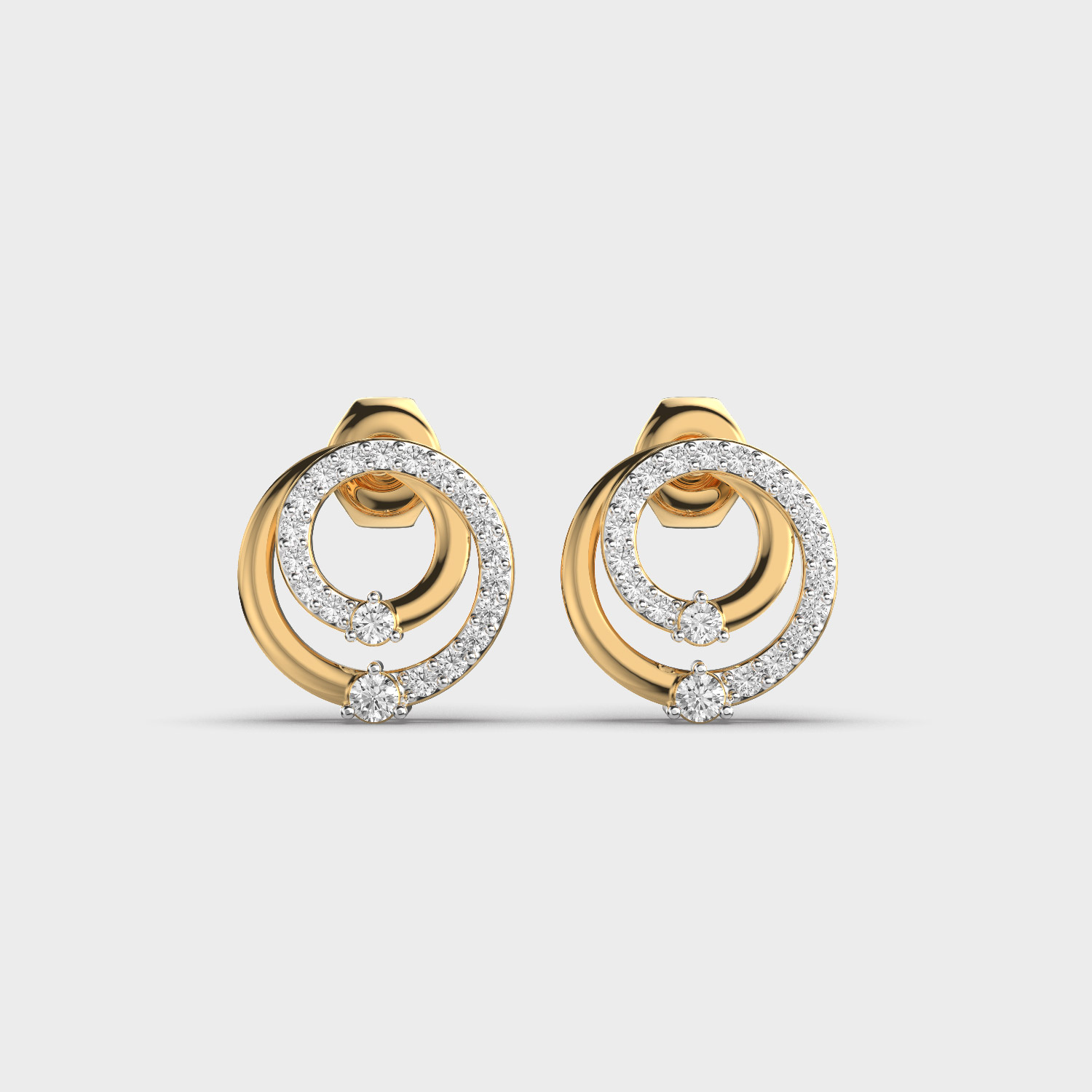 Radiant Round Circle Diamond Earrings