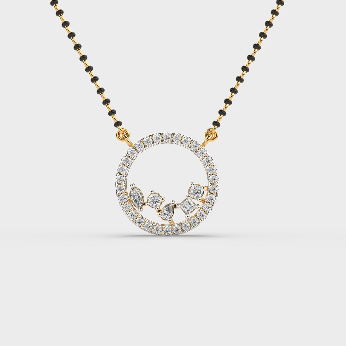 Velvet Circle Diamond Pendant (With Chain)