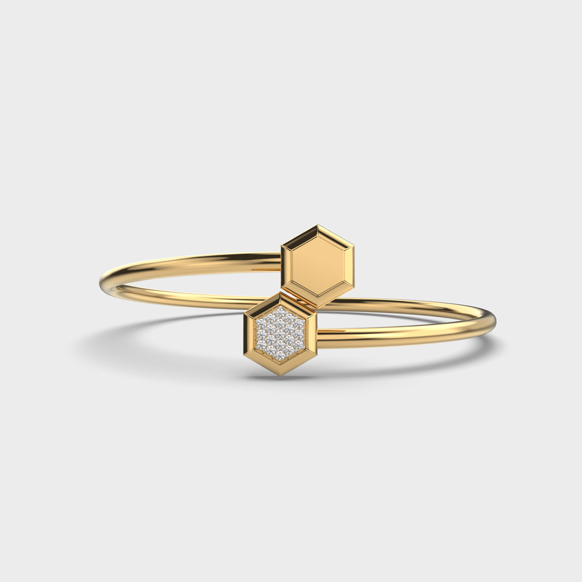 Quirky Shaped Pentagons Diamond Bracelet