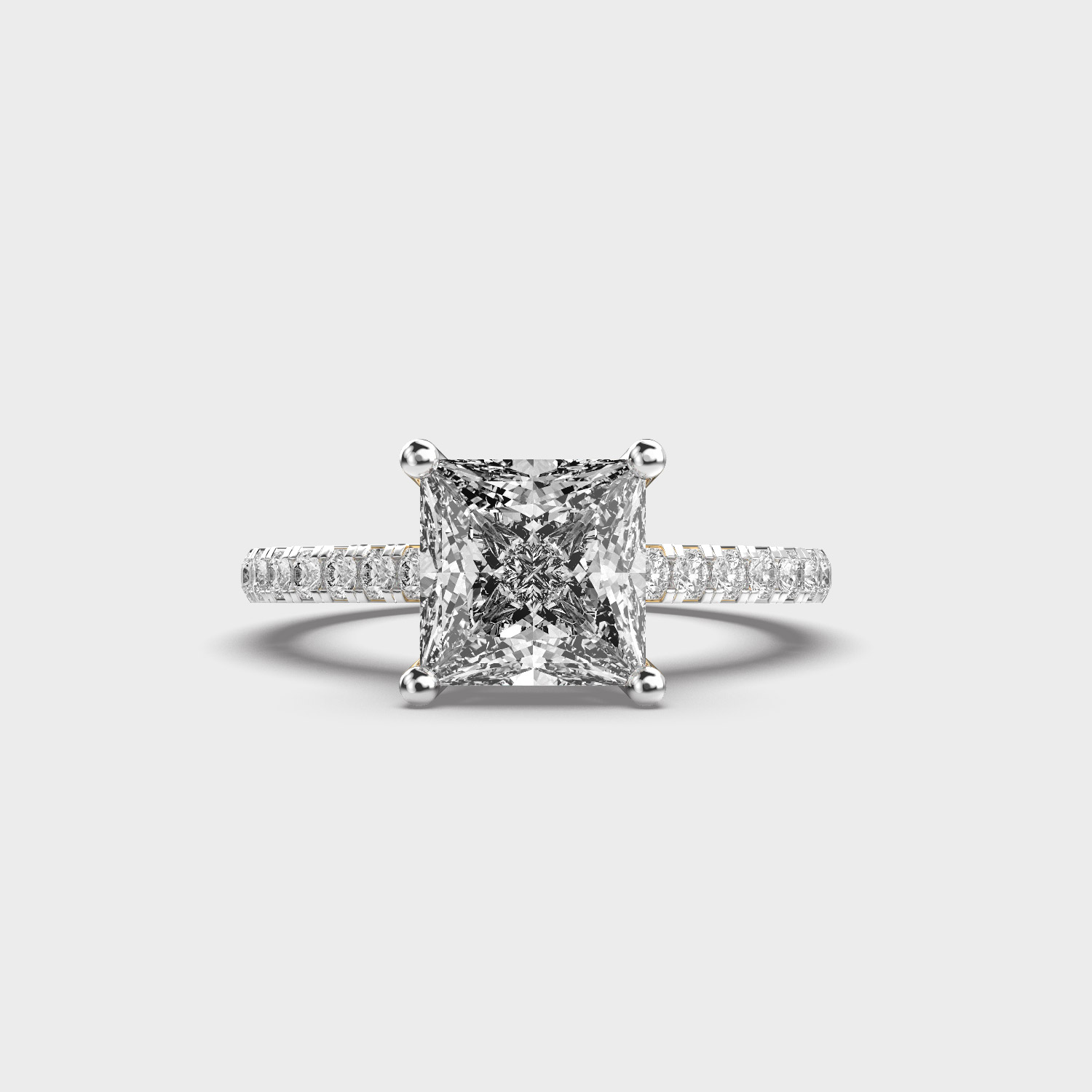 Princess Cut Royal Crown Diamond Ring