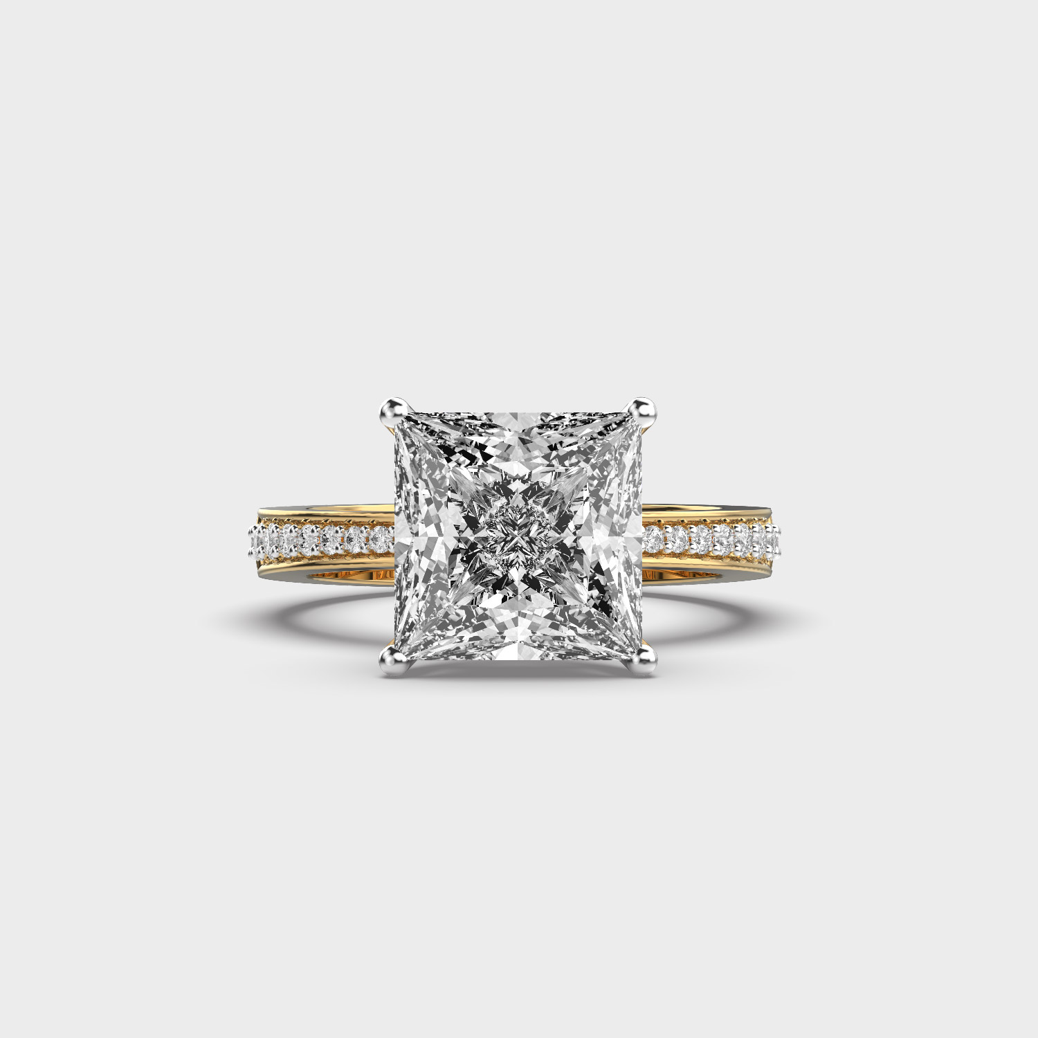 Princess Cut Reverse Diamond Tapered Ring