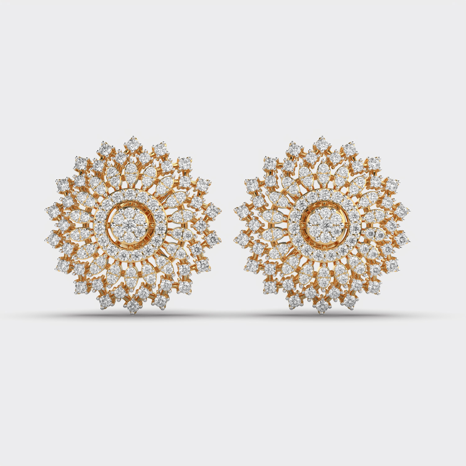 Glorious Queen's Ornate Diamond Studs