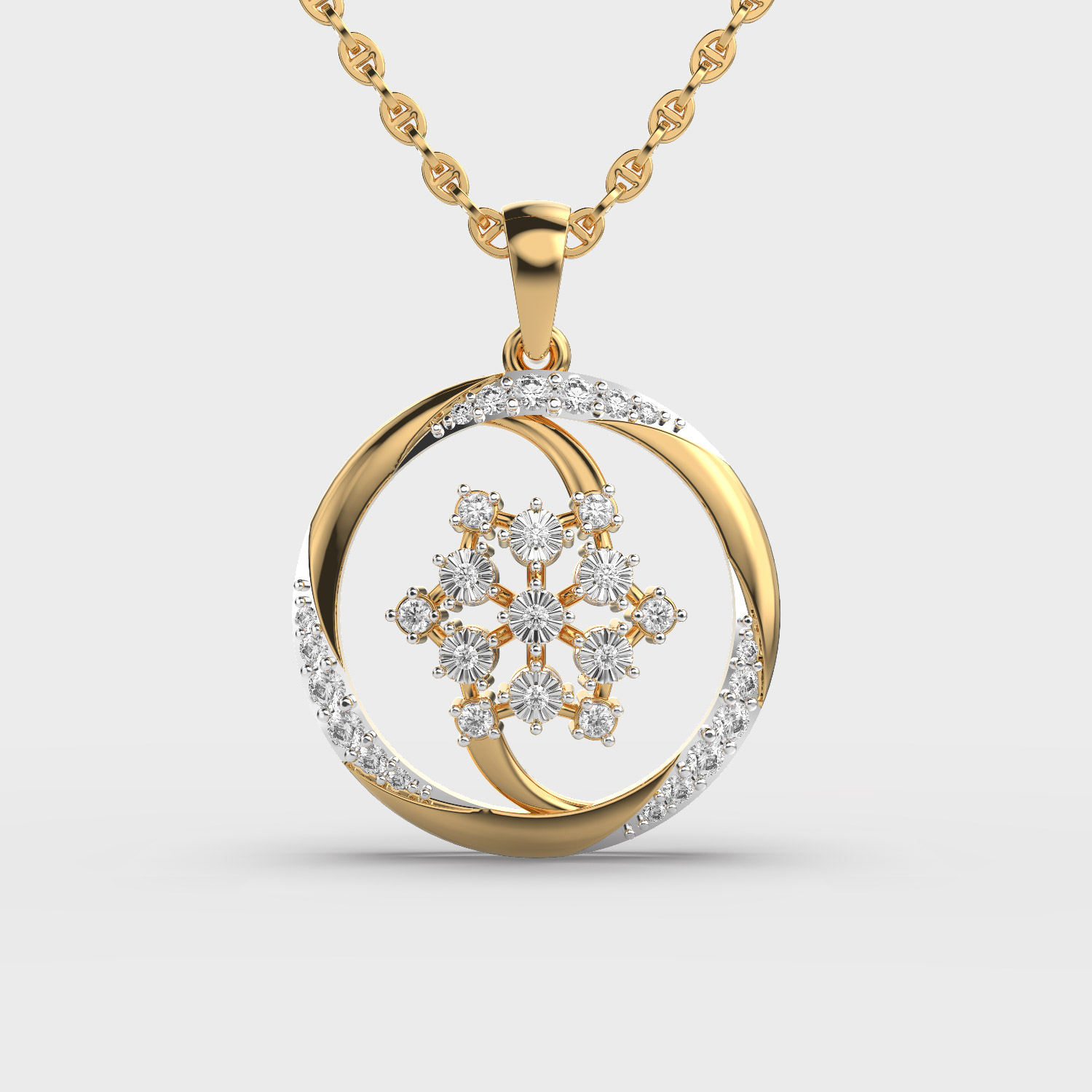 Radiant Star Snowflake Pendant (Without Chain)